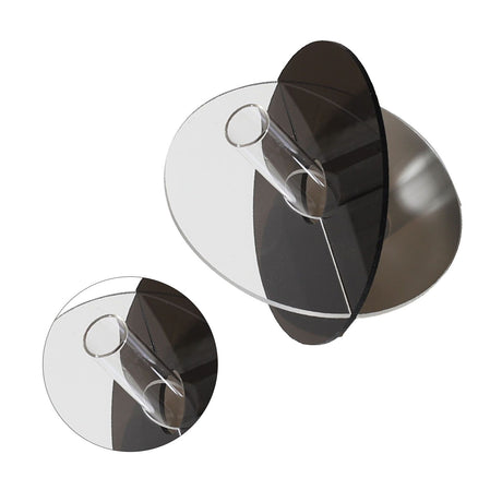 Acrylic Geometric Flower Vase Fine Detail Easy To Clean Acrylic Geometric Minimalist Vase for Living Room Table Disc Transparent Grey 15x13x2cm