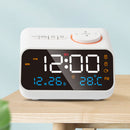 Alarm Clock Radio Multifunctional LED Music Timing Rechargeable FM Radio Alarm Clock for Home White