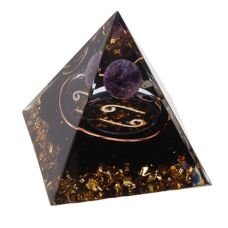 5cm Orgonite Pyramid for Positive Energy Healing Crystal Pyramid Meditation Orgonite Pyramids Chakra Zodiac Energy Generator Cancer