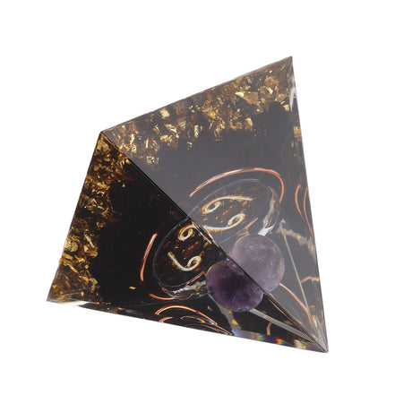5cm Orgonite Pyramid for Positive Energy Healing Crystal Pyramid Meditation Orgonite Pyramids Chakra Zodiac Energy Generator Cancer
