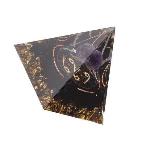 5cm Orgonite Pyramid for Positive Energy Healing Crystal Pyramid Meditation Orgonite Pyramids Chakra Zodiac Energy Generator Cancer