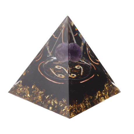 5cm Orgonite Pyramid for Positive Energy Healing Crystal Pyramid Meditation Orgonite Pyramids Chakra Zodiac Energy Generator Cancer