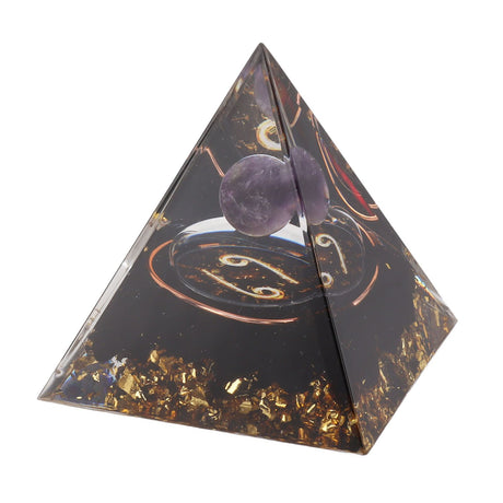 5cm Orgonite Pyramid for Positive Energy Healing Crystal Pyramid Meditation Orgonite Pyramids Chakra Zodiac Energy Generator Cancer