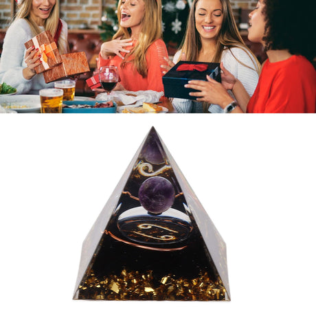 5cm Orgonite Pyramid for Positive Energy Healing Crystal Pyramid Meditation Orgonite Pyramids Chakra Zodiac Energy Generator Cancer