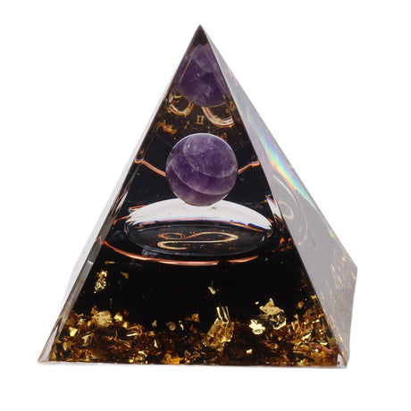 5cm Orgonite Pyramid for Positive Energy Healing Crystal Pyramid Meditation Orgonite Pyramids Chakra Zodiac Energy Generator Leo