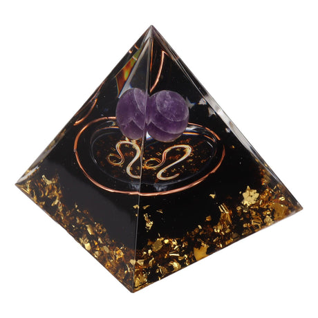 5cm Orgonite Pyramid for Positive Energy Healing Crystal Pyramid Meditation Orgonite Pyramids Chakra Zodiac Energy Generator Leo