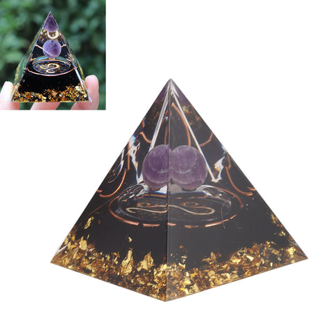 5cm Orgonite Pyramid for Positive Energy Healing Crystal Pyramid Meditation Orgonite Pyramids Chakra Zodiac Energy Generator Leo