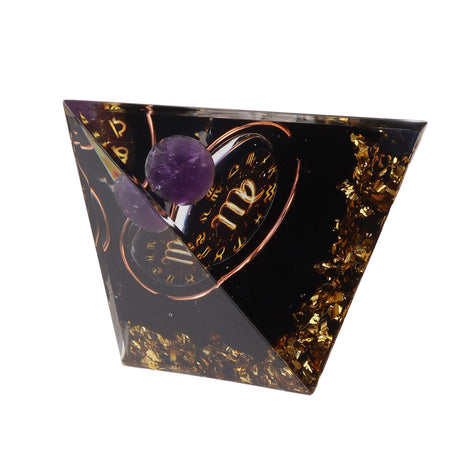 5cm Orgonite Pyramid for Positive Energy Healing Crystal Pyramid Meditation Orgonite Pyramids Chakra Zodiac Energy Generator Virgo