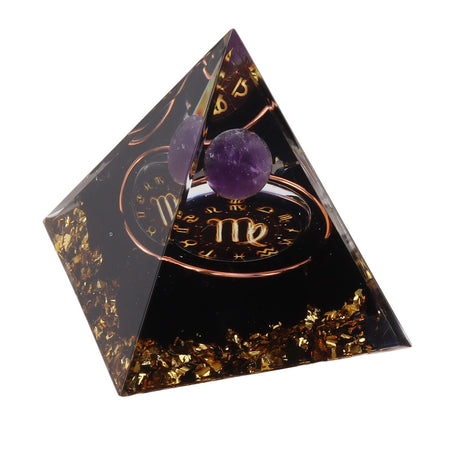 5cm Orgonite Pyramid for Positive Energy Healing Crystal Pyramid Meditation Orgonite Pyramids Chakra Zodiac Energy Generator Virgo