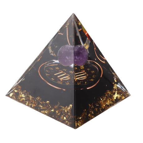 5cm Orgonite Pyramid for Positive Energy Healing Crystal Pyramid Meditation Orgonite Pyramids Chakra Zodiac Energy Generator Virgo