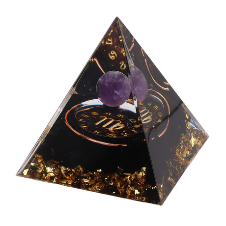 5cm Orgonite Pyramid for Positive Energy Healing Crystal Pyramid Meditation Orgonite Pyramids Chakra Zodiac Energy Generator Virgo