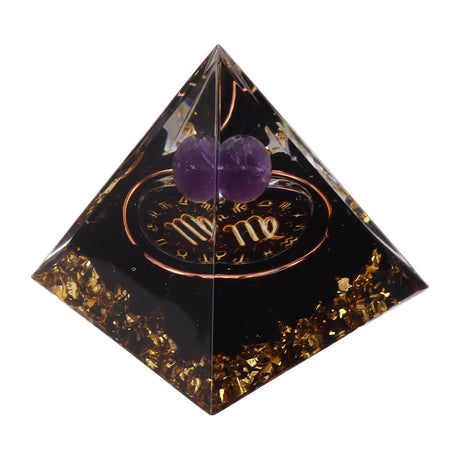 5cm Orgonite Pyramid for Positive Energy Healing Crystal Pyramid Meditation Orgonite Pyramids Chakra Zodiac Energy Generator Virgo