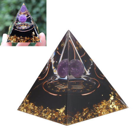 5cm Orgonite Pyramid for Positive Energy Healing Crystal Pyramid Meditation Orgonite Pyramids Chakra Zodiac Energy Generator Virgo