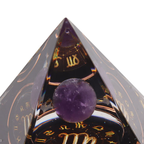 5cm Orgonite Pyramid for Positive Energy Healing Crystal Pyramid Meditation Orgonite Pyramids Chakra Zodiac Energy Generator Virgo