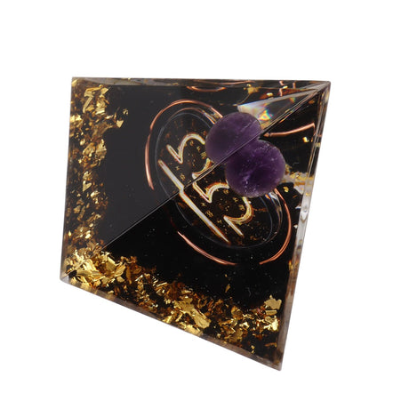 5cm Orgonite Pyramid for Positive Energy Healing Crystal Pyramid Meditation Orgonite Pyramids Chakra Zodiac Energy Generator Libra