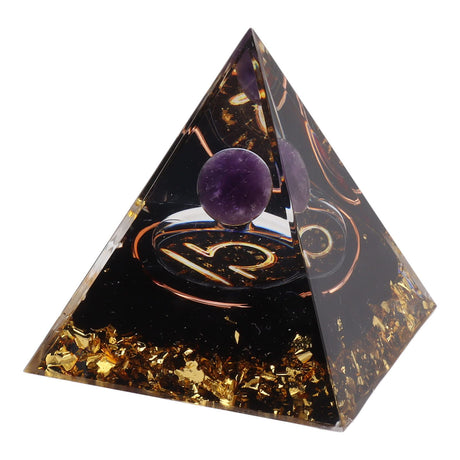 5cm Orgonite Pyramid for Positive Energy Healing Crystal Pyramid Meditation Orgonite Pyramids Chakra Zodiac Energy Generator Libra