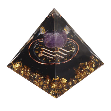 5cm Orgonite Pyramid for Positive Energy Healing Crystal Pyramid Meditation Orgonite Pyramids Chakra Zodiac Energy Generator Scorpio