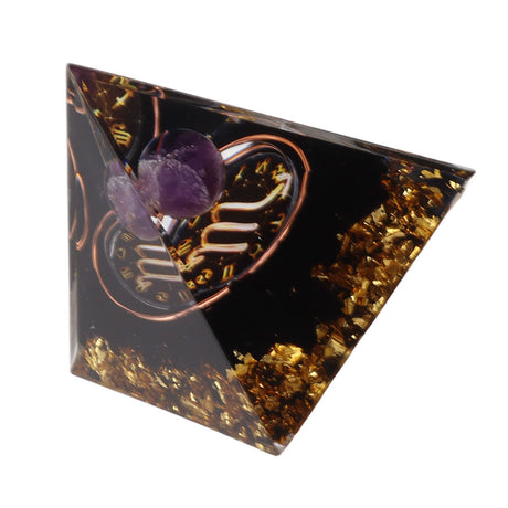 5cm Orgonite Pyramid for Positive Energy Healing Crystal Pyramid Meditation Orgonite Pyramids Chakra Zodiac Energy Generator Scorpio