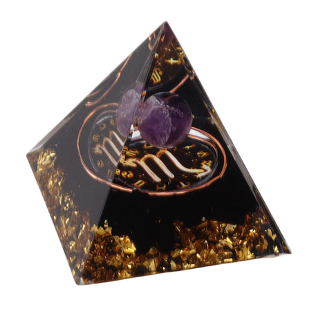 5cm Orgonite Pyramid for Positive Energy Healing Crystal Pyramid Meditation Orgonite Pyramids Chakra Zodiac Energy Generator Scorpio