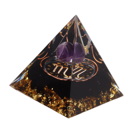 5cm Orgonite Pyramid for Positive Energy Healing Crystal Pyramid Meditation Orgonite Pyramids Chakra Zodiac Energy Generator Scorpio