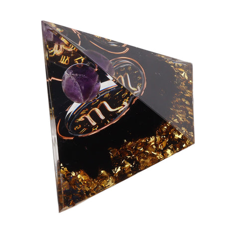 5cm Orgonite Pyramid for Positive Energy Healing Crystal Pyramid Meditation Orgonite Pyramids Chakra Zodiac Energy Generator Scorpio