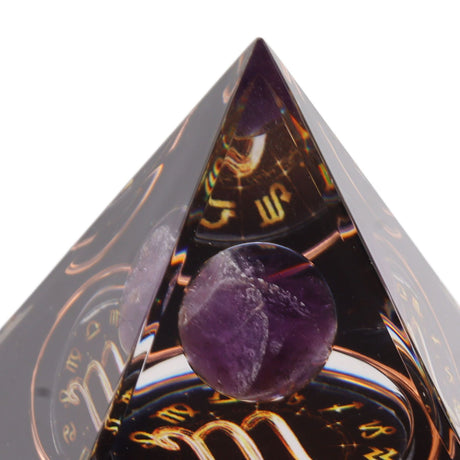 5cm Orgonite Pyramid for Positive Energy Healing Crystal Pyramid Meditation Orgonite Pyramids Chakra Zodiac Energy Generator Scorpio
