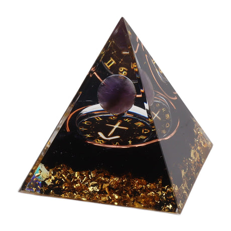 5cm Orgonite Pyramid for Positive Energy Healing Crystal Pyramid Meditation Orgonite Pyramids Chakra Zodiac Energy Generator Sagittarius