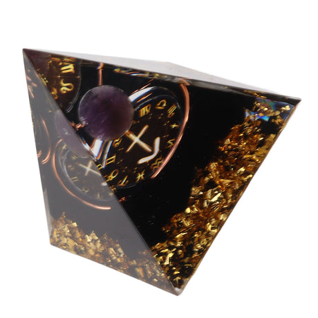 5cm Orgonite Pyramid for Positive Energy Healing Crystal Pyramid Meditation Orgonite Pyramids Chakra Zodiac Energy Generator Sagittarius