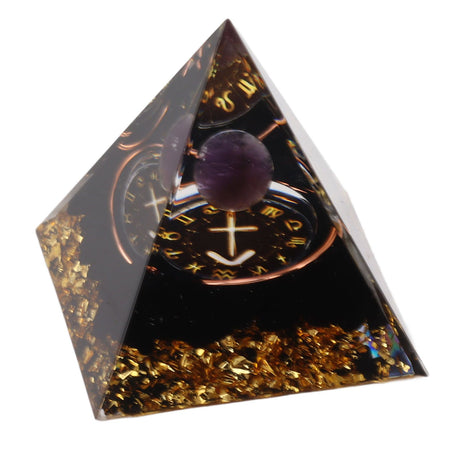 5cm Orgonite Pyramid for Positive Energy Healing Crystal Pyramid Meditation Orgonite Pyramids Chakra Zodiac Energy Generator Sagittarius