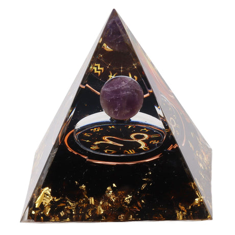 5cm Orgonite Pyramid for Positive Energy Healing Crystal Pyramid Meditation Orgonite Pyramids Chakra Zodiac Energy Generator Capricorn