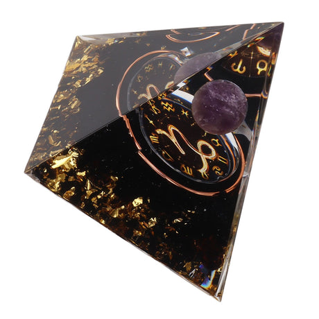 5cm Orgonite Pyramid for Positive Energy Healing Crystal Pyramid Meditation Orgonite Pyramids Chakra Zodiac Energy Generator Capricorn
