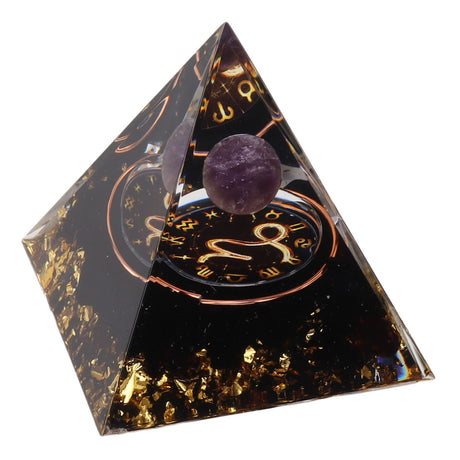 5cm Orgonite Pyramid for Positive Energy Healing Crystal Pyramid Meditation Orgonite Pyramids Chakra Zodiac Energy Generator Capricorn