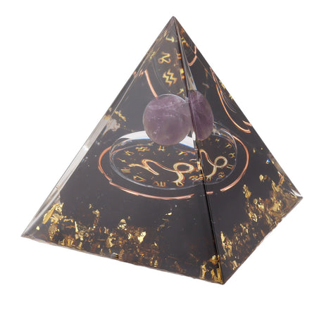 5cm Orgonite Pyramid for Positive Energy Healing Crystal Pyramid Meditation Orgonite Pyramids Chakra Zodiac Energy Generator Capricorn