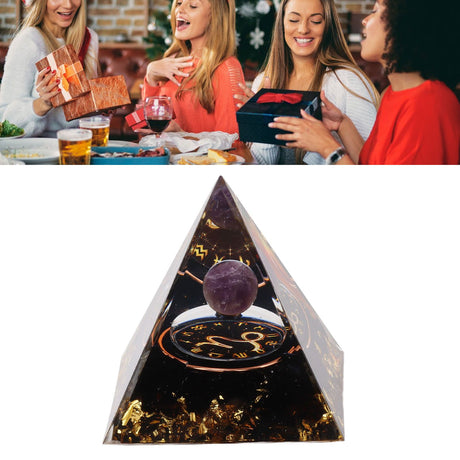 5cm Orgonite Pyramid for Positive Energy Healing Crystal Pyramid Meditation Orgonite Pyramids Chakra Zodiac Energy Generator Capricorn