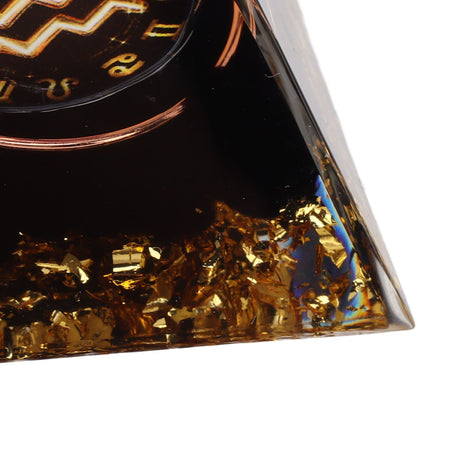 5cm Orgonite Pyramid for Positive Energy Healing Crystal Pyramid Meditation Orgonite Pyramids Chakra Zodiac Energy Generator Aquarius