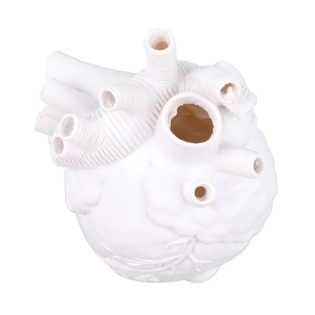 Creative Anatomical Heart Vases Resin Sculpture Heart Shaped Art Flower Vases Desktop Home Decoration for Living Room White