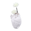 Creative Anatomical Heart Vases Resin Sculpture Heart Shaped Art Flower Vases Desktop Home Decoration for Living Room White