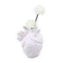 Creative Anatomical Heart Vases Resin Sculpture Heart Shaped Art Flower Vases Desktop Home Decoration for Living Room White