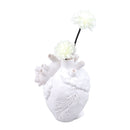 Creative Anatomical Heart Vases Resin Sculpture Heart Shaped Art Flower Vases Desktop Home Decoration for Living Room White