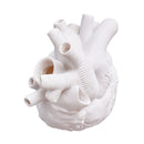 Creative Anatomical Heart Vases Resin Sculpture Heart Shaped Art Flower Vases Desktop Home Decoration for Living Room White