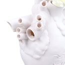 Creative Anatomical Heart Vases Resin Sculpture Heart Shaped Art Flower Vases Desktop Home Decoration for Living Room White