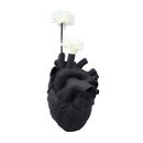 Creative Anatomical Heart Vases Resin Sculpture Heart Shaped Art Flower Vases Desktop Home Decoration for Living Room Black