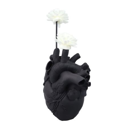 Creative Anatomical Heart Vases Resin Sculpture Heart Shaped Art Flower Vases Desktop Home Decoration for Living Room Black