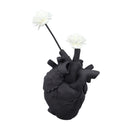 Creative Anatomical Heart Vases Resin Sculpture Heart Shaped Art Flower Vases Desktop Home Decoration for Living Room Black