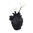 Creative Anatomical Heart Vases Resin Sculpture Heart Shaped Art Flower Vases Desktop Home Decoration for Living Room Black