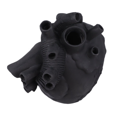 Creative Anatomical Heart Vases Resin Sculpture Heart Shaped Art Flower Vases Desktop Home Decoration for Living Room Black