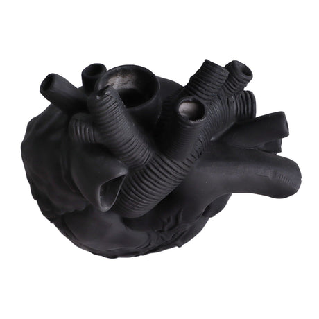 Creative Anatomical Heart Vases Resin Sculpture Heart Shaped Art Flower Vases Desktop Home Decoration for Living Room Black