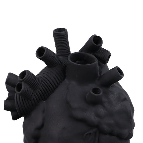 Creative Anatomical Heart Vases Resin Sculpture Heart Shaped Art Flower Vases Desktop Home Decoration for Living Room Black