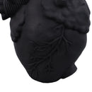 Creative Anatomical Heart Vases Resin Sculpture Heart Shaped Art Flower Vases Desktop Home Decoration for Living Room Black