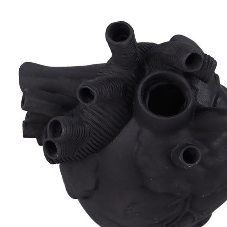 Creative Anatomical Heart Vases Resin Sculpture Heart Shaped Art Flower Vases Desktop Home Decoration for Living Room Black
